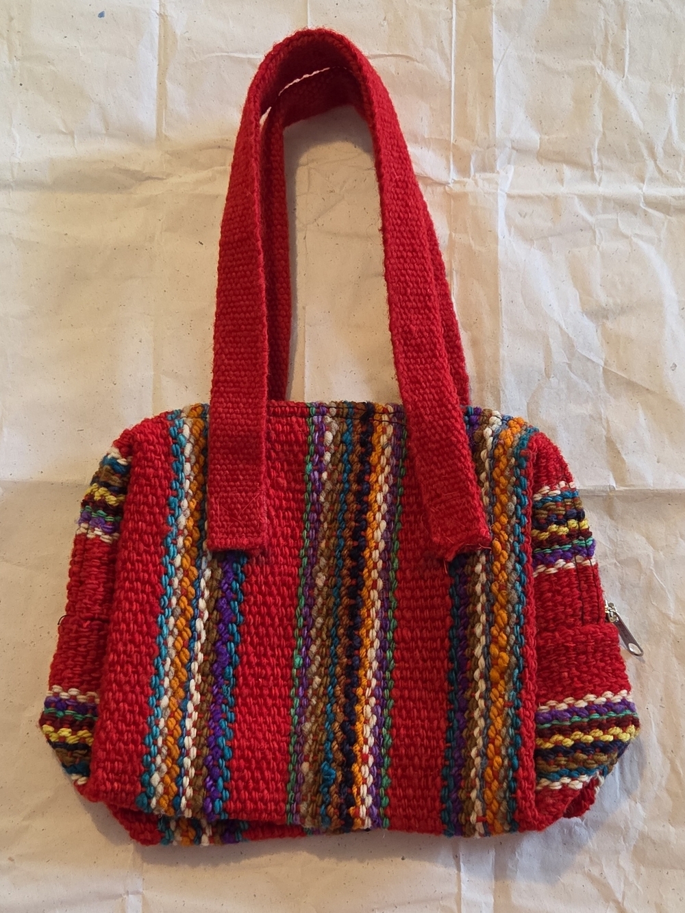 Handwoven Red Striped Women’s Mini-Bag